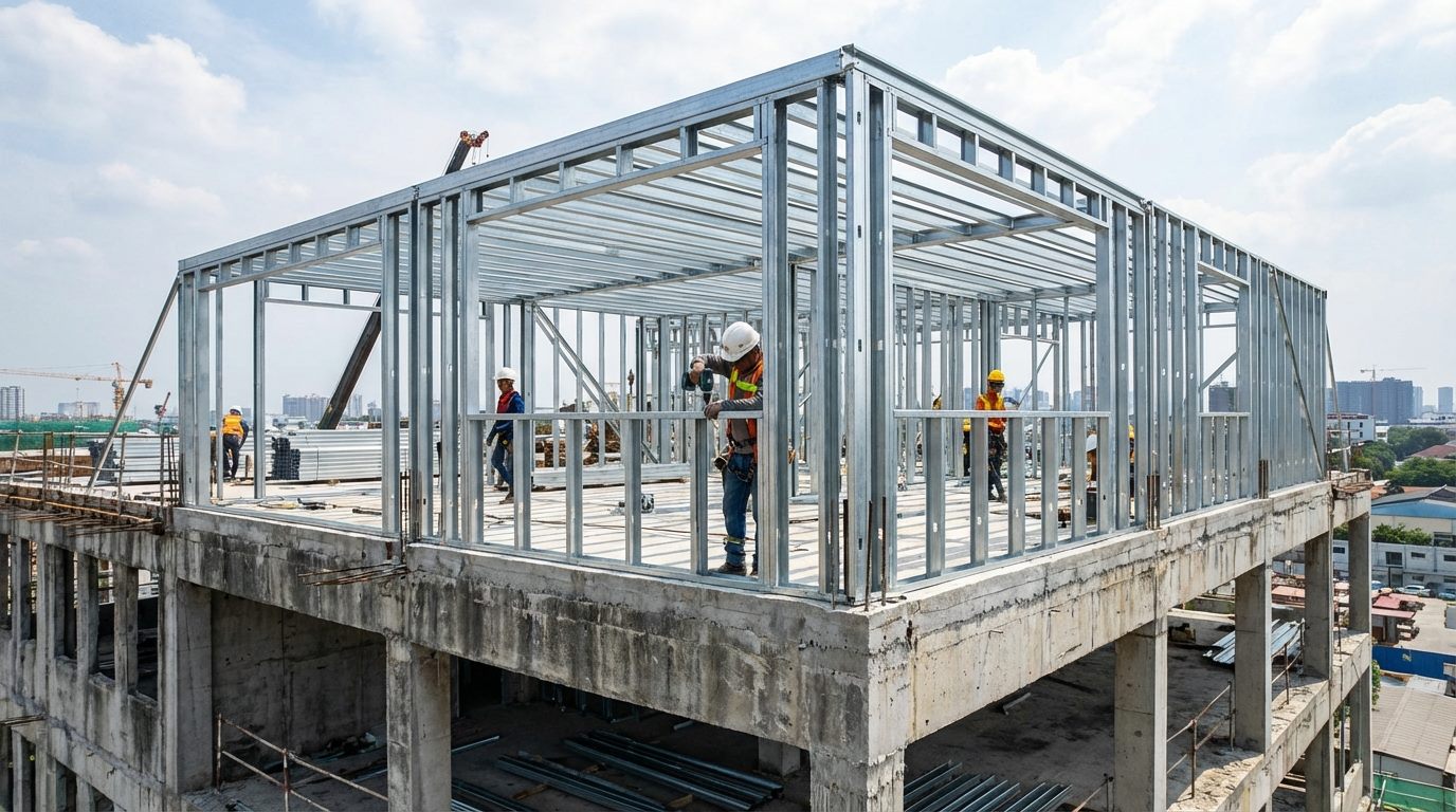 LGSF vs concrete weight comparison for floor extension — ReadyCon Engineering