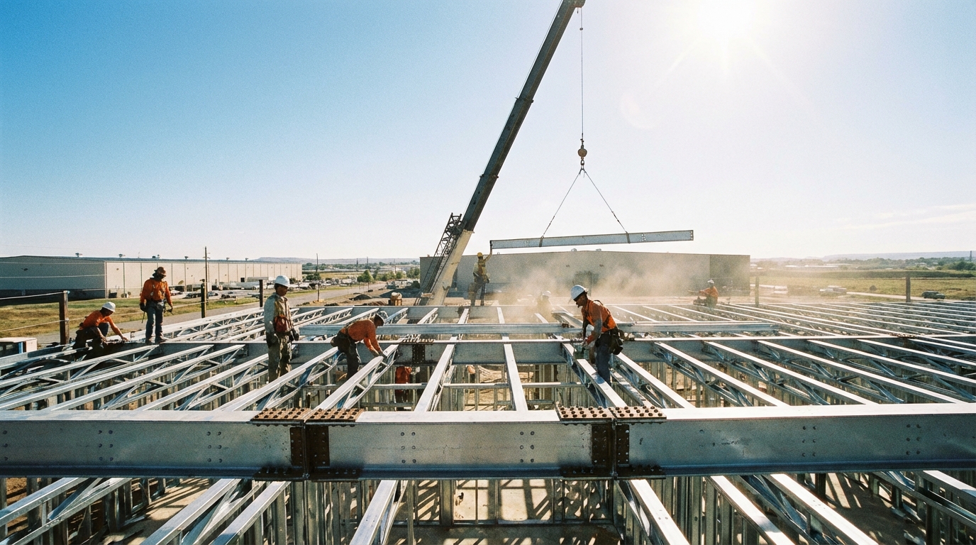 LGSF frame assembly for turnkey warehouse — ReadyCon
